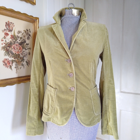 J. CREW Green Velvet Jacket - Picture 1 of 11